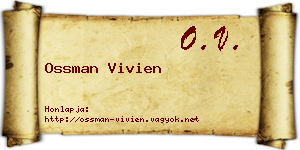 Ossman Vivien névjegykártya